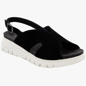 New David Tate Madona Leather Ankle Strap Slingback Sandals Size 12W